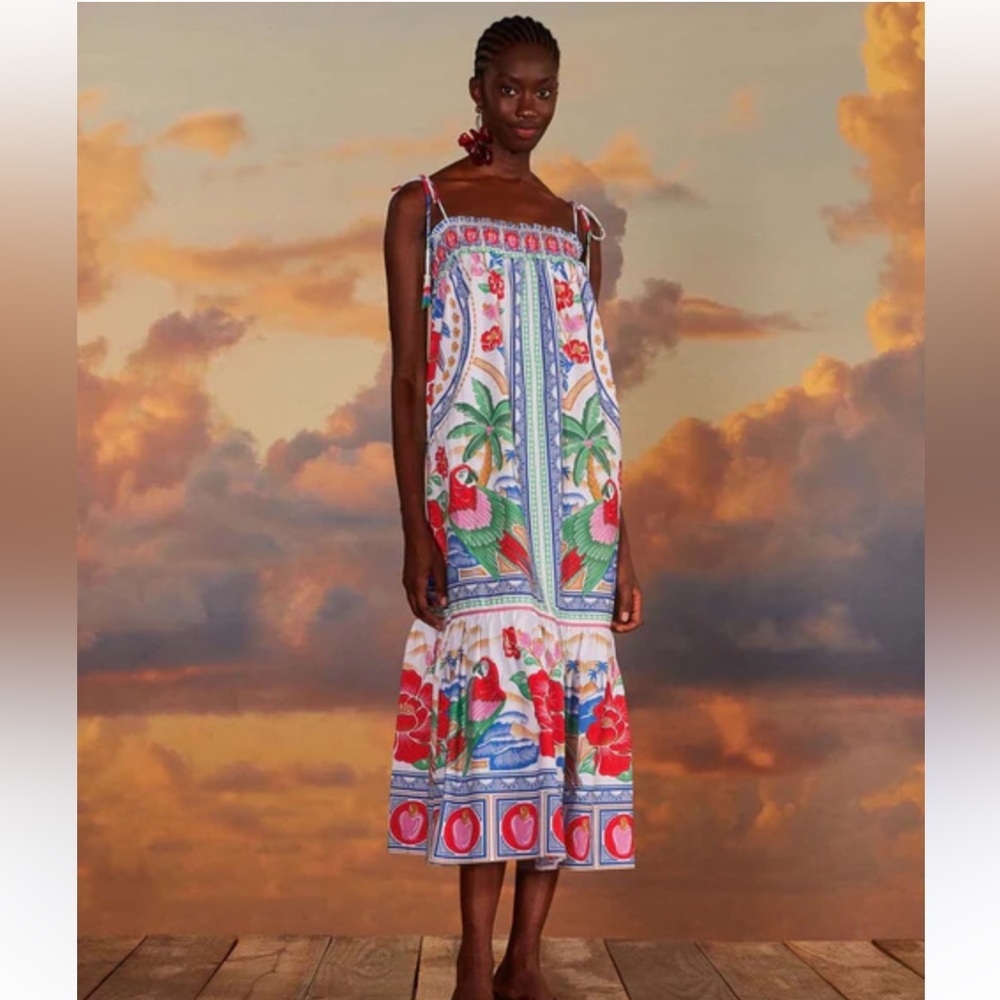 FARM Rio Off-White Floral Maxi Dress